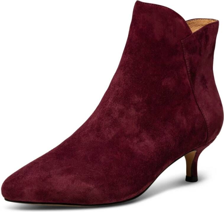 Shoe the Bear Elegante Suède Enkellaars Bordeaux Rood Dames