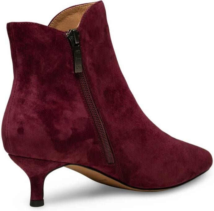 Shoe the Bear Elegante Suède Enkellaars Bordeaux Rood Dames