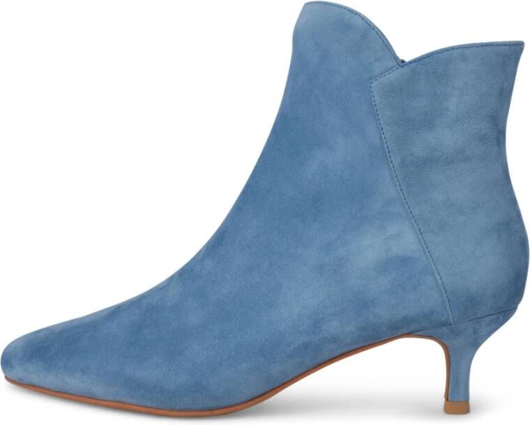 Shoe the Bear Elegante Suède Enkellaars met Ritssluiting Blue Dames