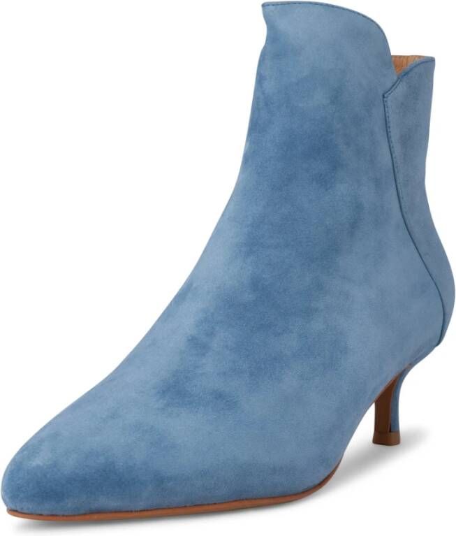 Shoe the Bear Elegante Suède Enkellaars met Ritssluiting Blue Dames