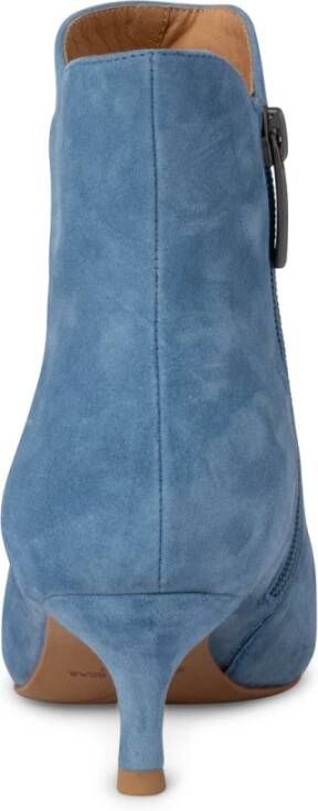 Shoe the Bear Elegante Suède Enkellaars met Ritssluiting Blue Dames