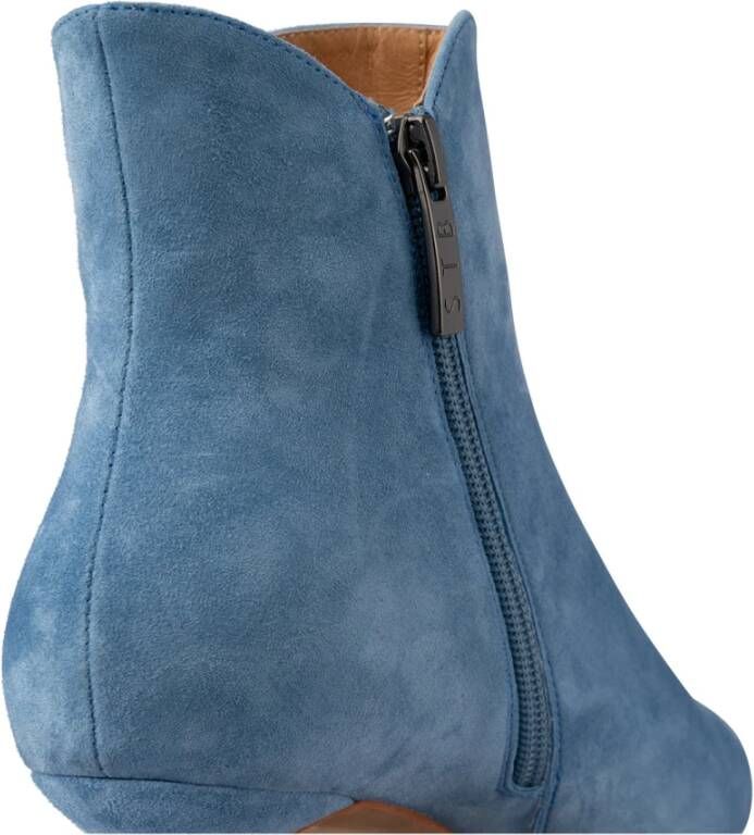 Shoe the Bear Elegante Suède Enkellaars met Ritssluiting Blue Dames