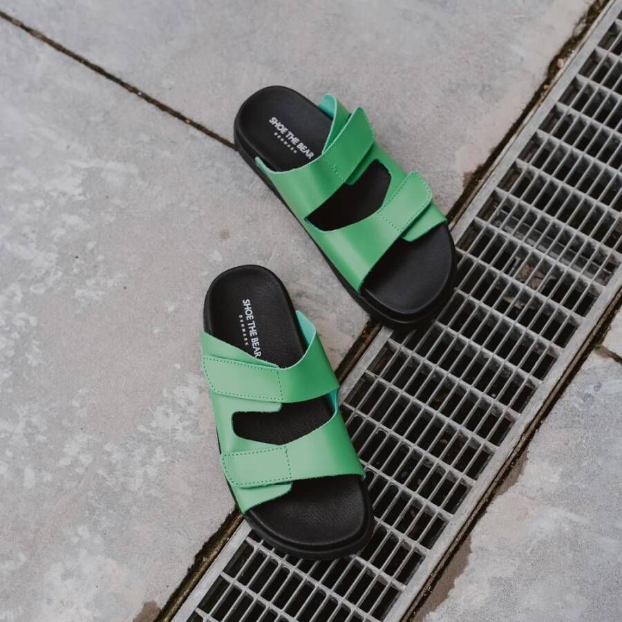 Shoe the Bear Fern sandal leer Groen Green Dames