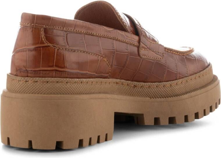 Shoe the Bear Iona loafer leer Kastanje Krokodil Brown Dames