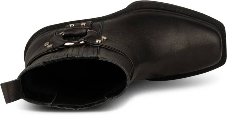 Shoe the Bear Leren Bikerlaars met Harnasdetails Black Dames