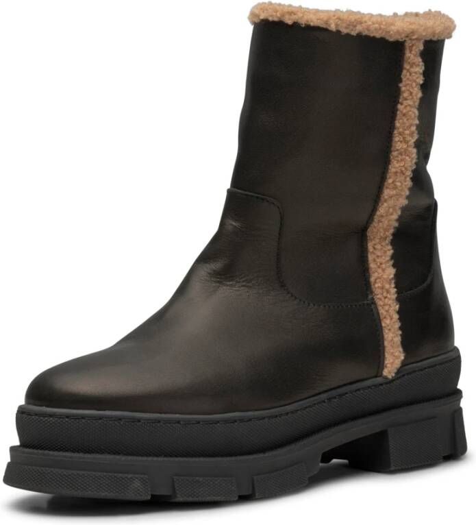 Shoe the Bear Olga laars leer warm Zwart Black Dames