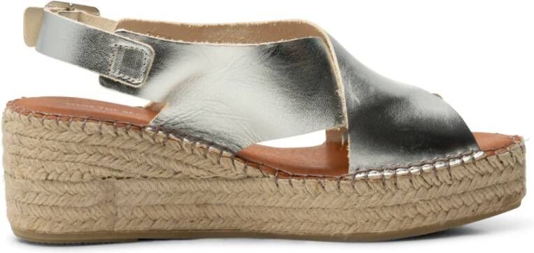 Shoe the Bear Orchid wedge leer Zilver Gray Dames