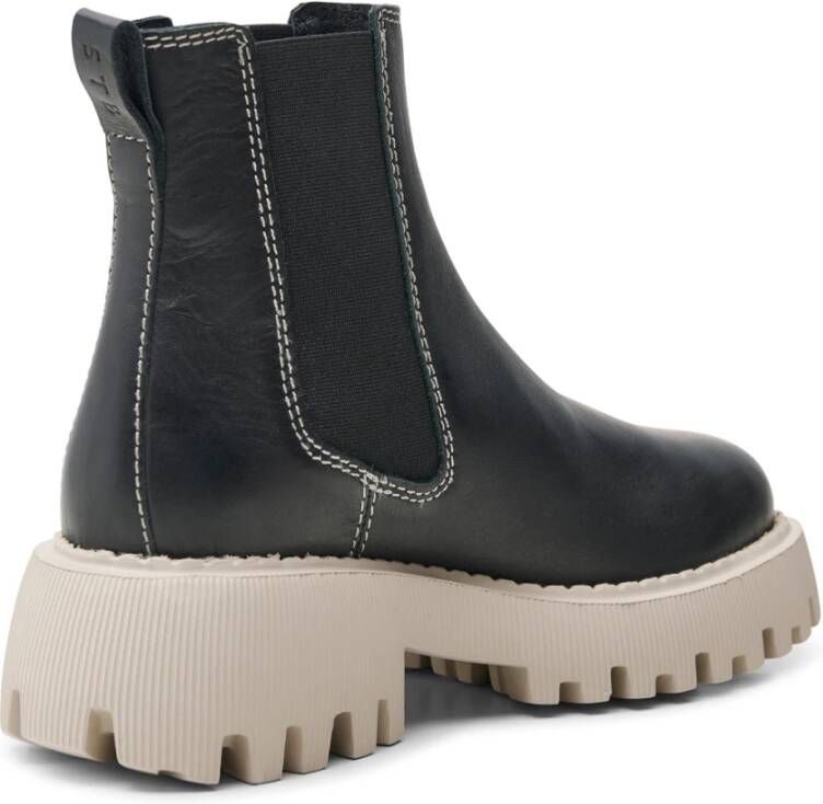 Shoe the Bear Posey chelsea boot leer Zwart Contrast Black Dames