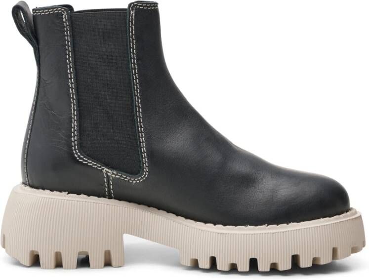 Shoe the Bear Posey chelsea boot leer Zwart Contrast Black Dames