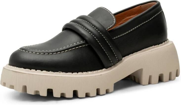 Shoe the Bear Posey loafer leer Zwart Contrast Black Dames