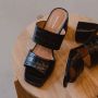 Shoe the Bear Runa mule leer Zwart Croco Black Dames - Thumbnail 4