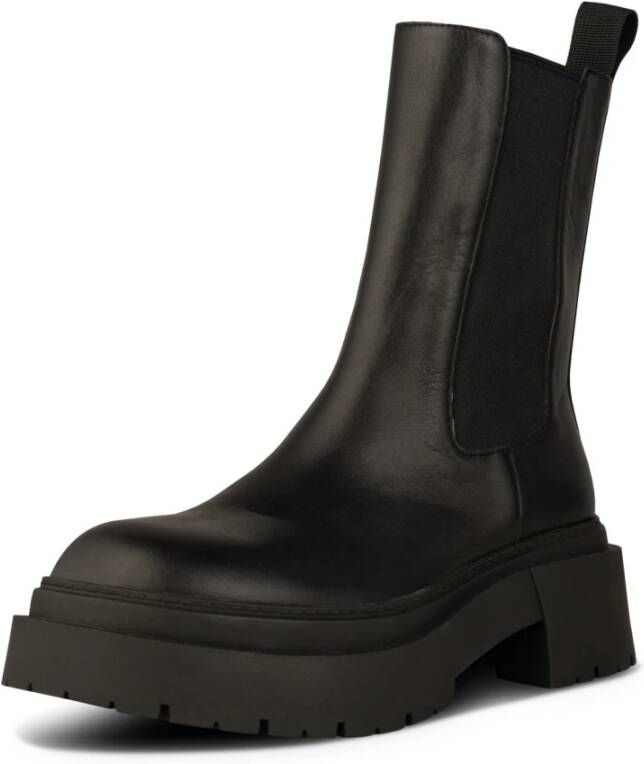 Shoe the Bear Stevige Chelsea Boot van Glad Leer Black Dames