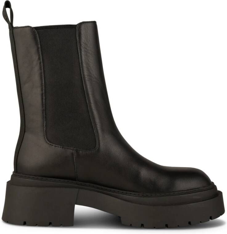 Shoe the Bear Stevige Chelsea Boot van Glad Leer Black Dames