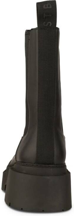 Shoe the Bear Stevige Chelsea Boot van Glad Leer Black Dames