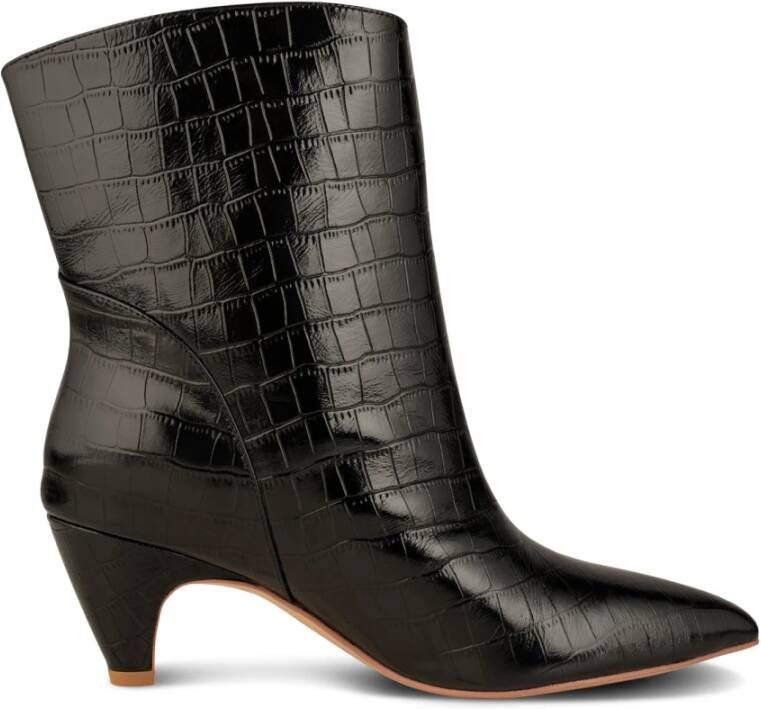 Shoe the Bear Stijlvolle Croco Leren Laars Black Dames