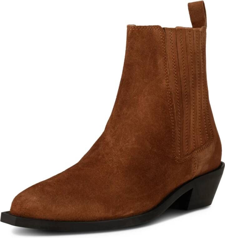 Shoe the Bear Suede Chelsea Boot Pointy Toe Design Brown Dames