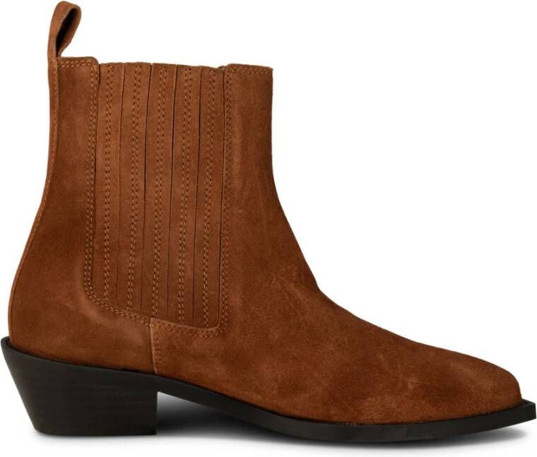 Shoe the Bear Suede Chelsea Boot Pointy Toe Design Brown Dames