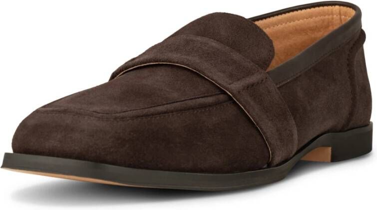 Shoe the Bear Suede Square Toe Loafer Brown Dames