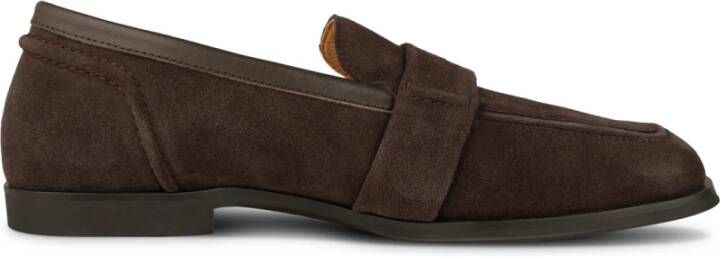 Shoe the Bear Suede Square Toe Loafer Brown Dames