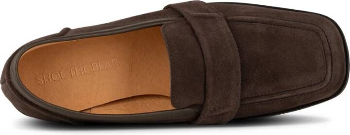 Shoe the Bear Suede Square Toe Loafer Brown Dames