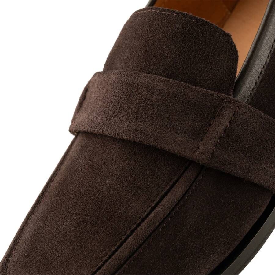 Shoe the Bear Suede Square Toe Loafer Brown Dames