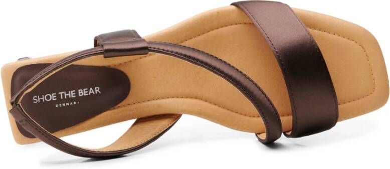 Shoe the Bear Sylvi sandal satin Bruin Satijn Brown Dames