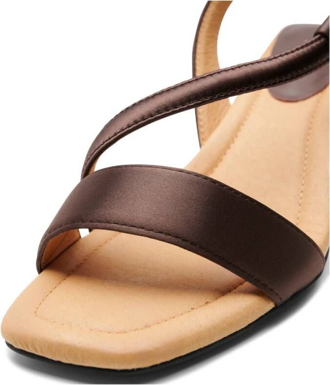 Shoe the Bear Sylvi sandal satin Bruin Satijn Brown Dames