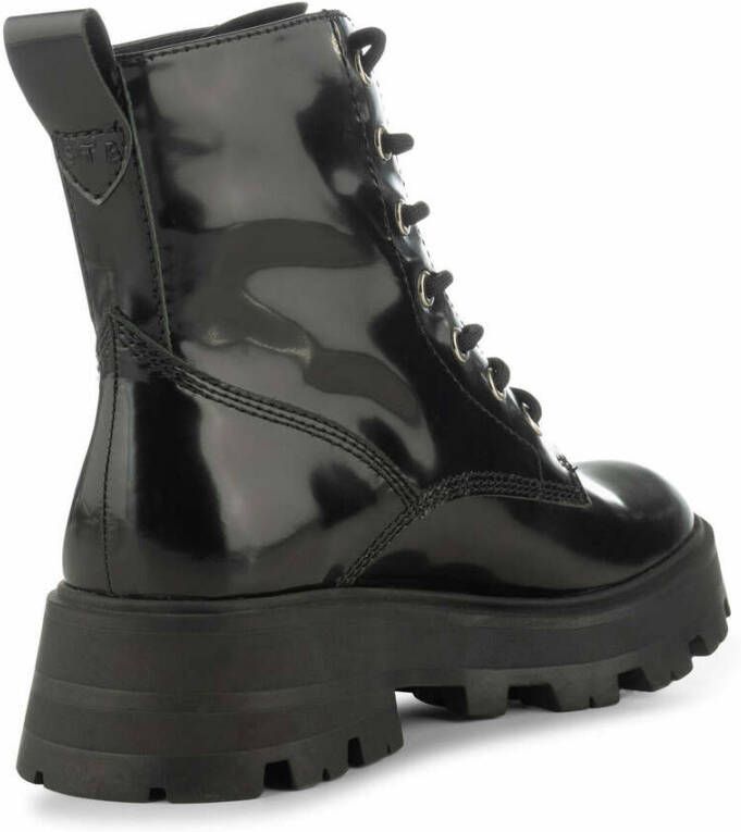 Shoe the Bear Viv Boots Leather Black High Shine Zwart Dames