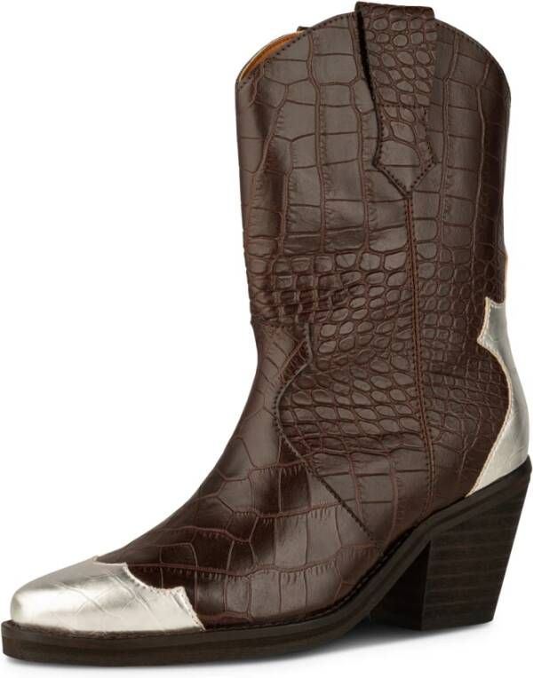 Shoe the Bear Western Croco Cowboy Laarzen Brown Dames