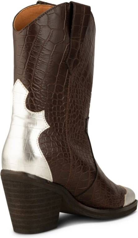 Shoe the Bear Western Croco Cowboy Laarzen Brown Dames