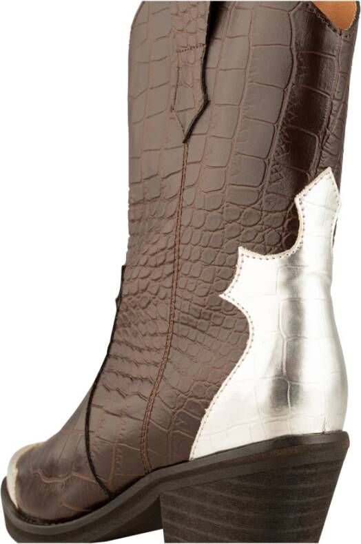 Shoe the Bear Western Croco Cowboy Laarzen Brown Dames