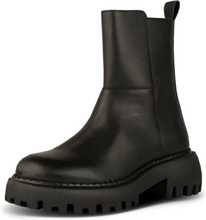 Shoe the Bear Zip Boot Leren Chunky Zool Black Dames