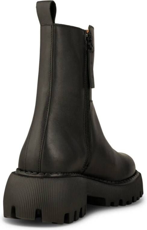 Shoe the Bear Zip Boot Leren Chunky Zool Black Dames