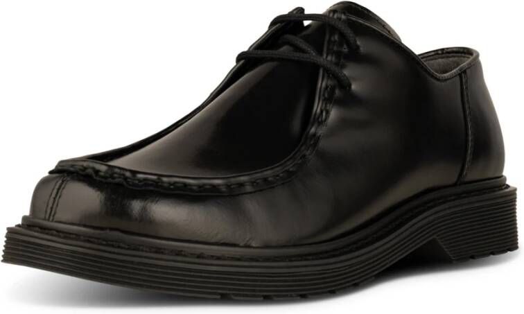 Shoe the Bear Zwarte leren loafers met elegante vetersluiting Black Dames