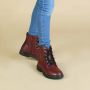 Shone Schoenen Enkel laarzen 8A12-021-BURGUNDY Kinderen darkred - Thumbnail 3