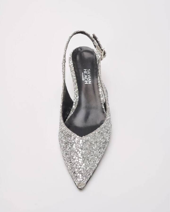 Silvian Heach Glitter Slingback Pumps Gray Dames