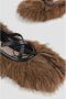 Simone Rocha Faux Fur Crossed Straps Ballerina Schoenen Brown Dames - Thumbnail 5