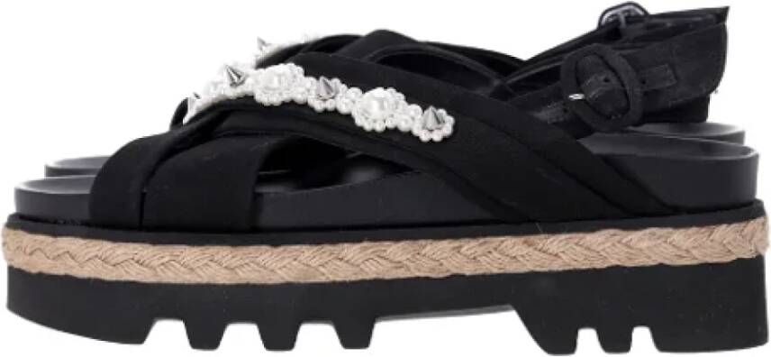 Simone Rocha Pre-owned Leather espadrilles Black Dames