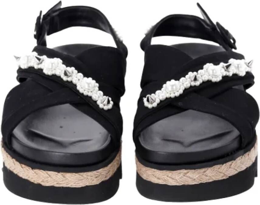 Simone Rocha Pre-owned Leather espadrilles Black Dames