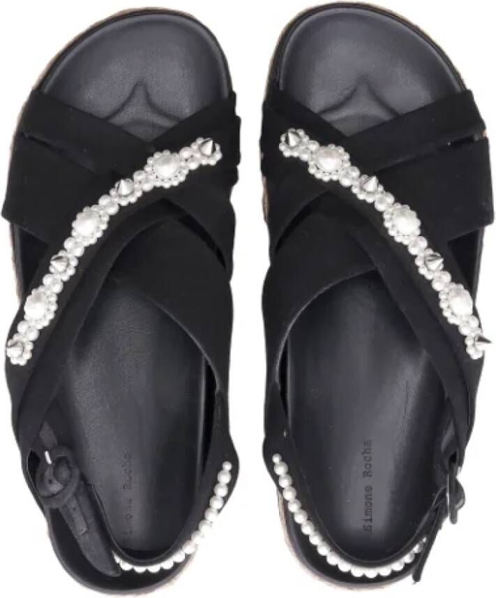 Simone Rocha Pre-owned Leather espadrilles Black Dames