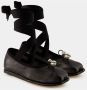 Simone Rocha Zwarte Leren Heart Toe Ballerina Black Dames - Thumbnail 2