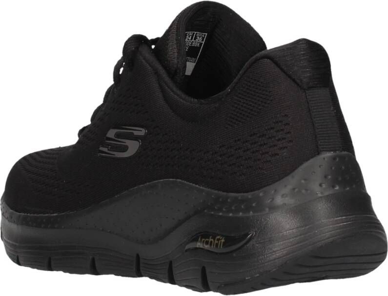 Skechers Ademende Stof Dames Sneaker Black Dames