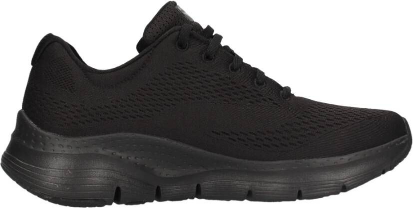 Skechers Ademende Stof Dames Sneaker Black Dames