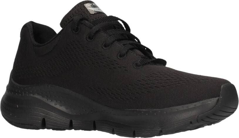 Skechers Ademende Stof Dames Sneaker Black Dames