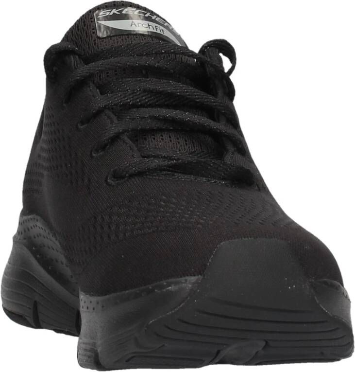 Skechers Ademende Stof Dames Sneaker Black Dames