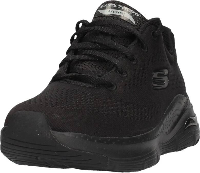 Skechers Ademende Stof Dames Sneaker Black Dames