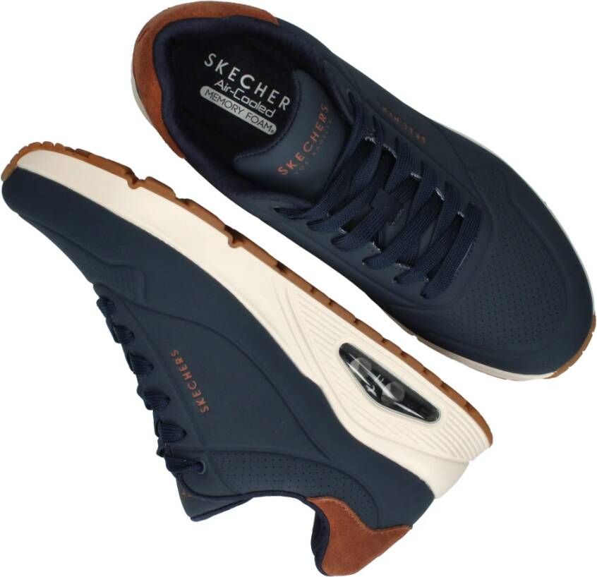 Skechers Air-Cooled Memory Foam Sneaker Blue Heren