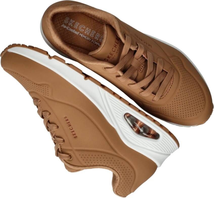 Skechers Air Stand Sneaker Comfortabel Cognac Brown Dames