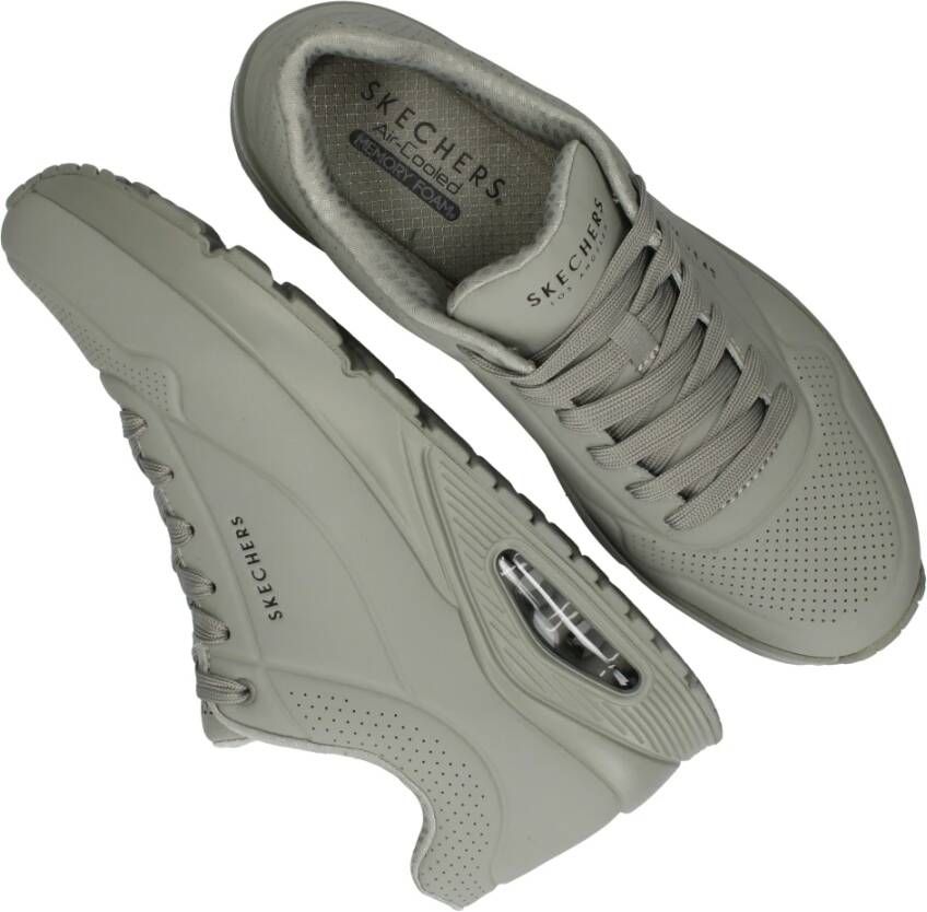 Skechers Air Stand Sneaker Grijs Groen Gray Heren