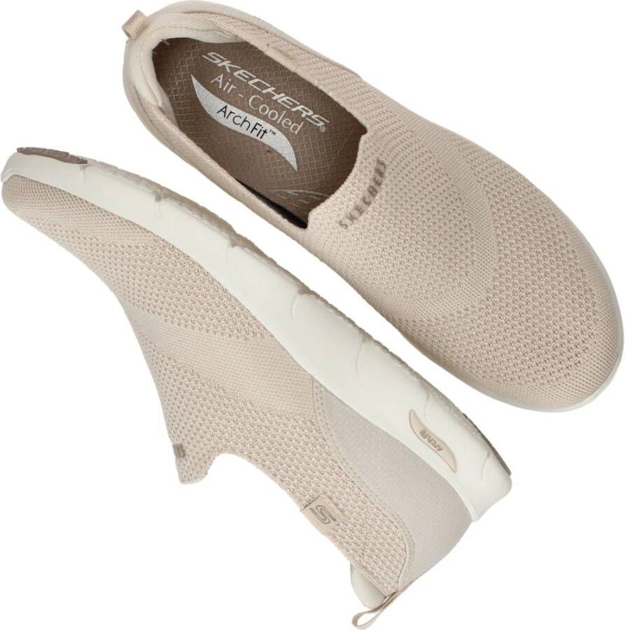 Skechers Beige Arch Fit Refine Iris Vegan Slip-On Beige Dames